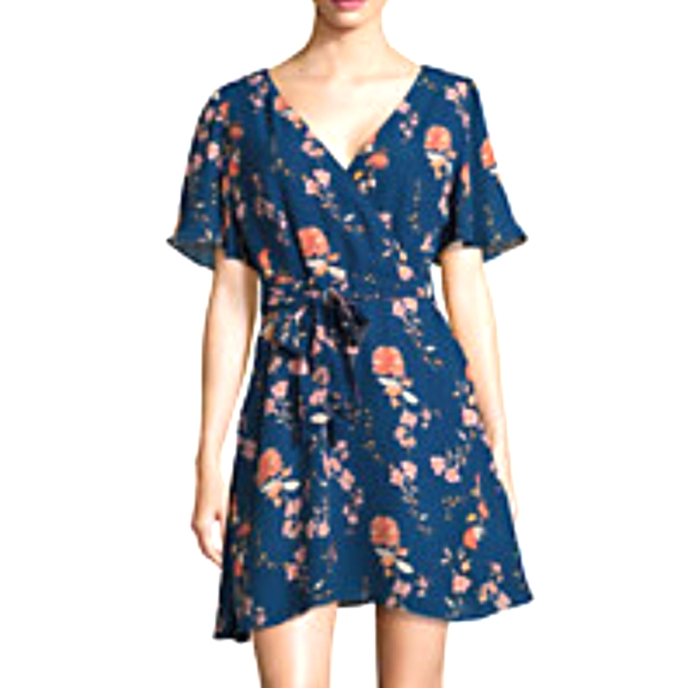 BB Dakota Navy Floral Tea Dress